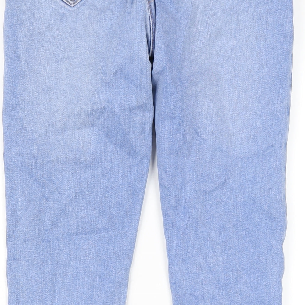 NEXT Womens Blue Cotton Skinny Jeans Size 12 L30 in Regular Zip