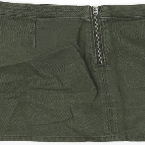 BDG Womens Green Cotton A-Line Skirt Size M Zip