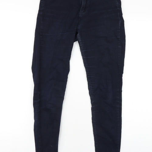 Dunnes Stores Womens Blue Cotton Skinny Jeans Size 8 L28 in Regular Zip