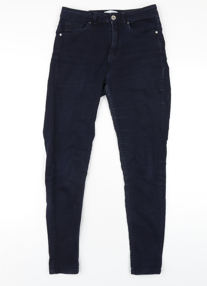Dunnes Stores Womens Blue Cotton Skinny Jeans Size 8 L28 in Regular Zip