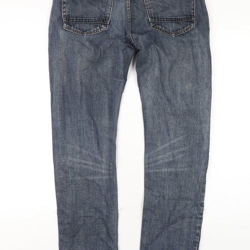 Bellfield Mens Black Cotton Straight Jeans Size 30 in L32 in Regular Button