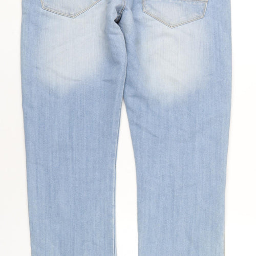 Denim & Co. Mens Blue Cotton Straight Jeans Size 34 in L32 in Regular Button