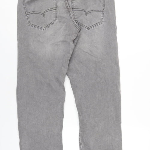 NEXT Mens Grey Cotton Straight Jeans Size 32 in L30 in Regular Zip