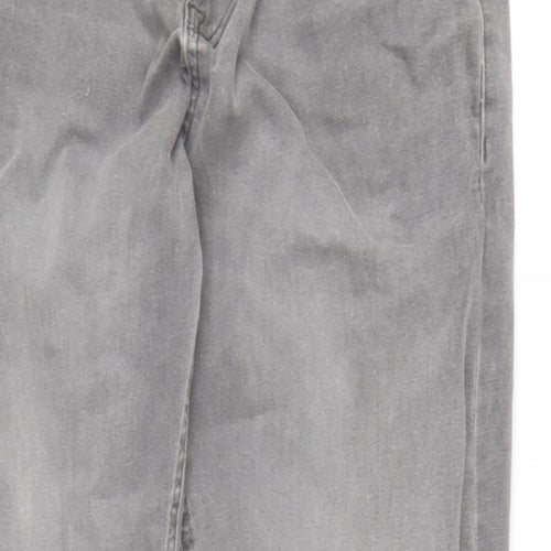 NEXT Mens Grey Cotton Straight Jeans Size 32 in L30 in Regular Zip