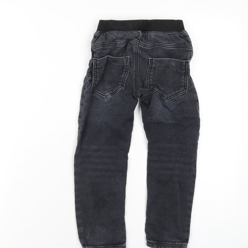 Nutmeg Boys Black Cotton Straight Jeans Size 5-6 Years Regular Snap