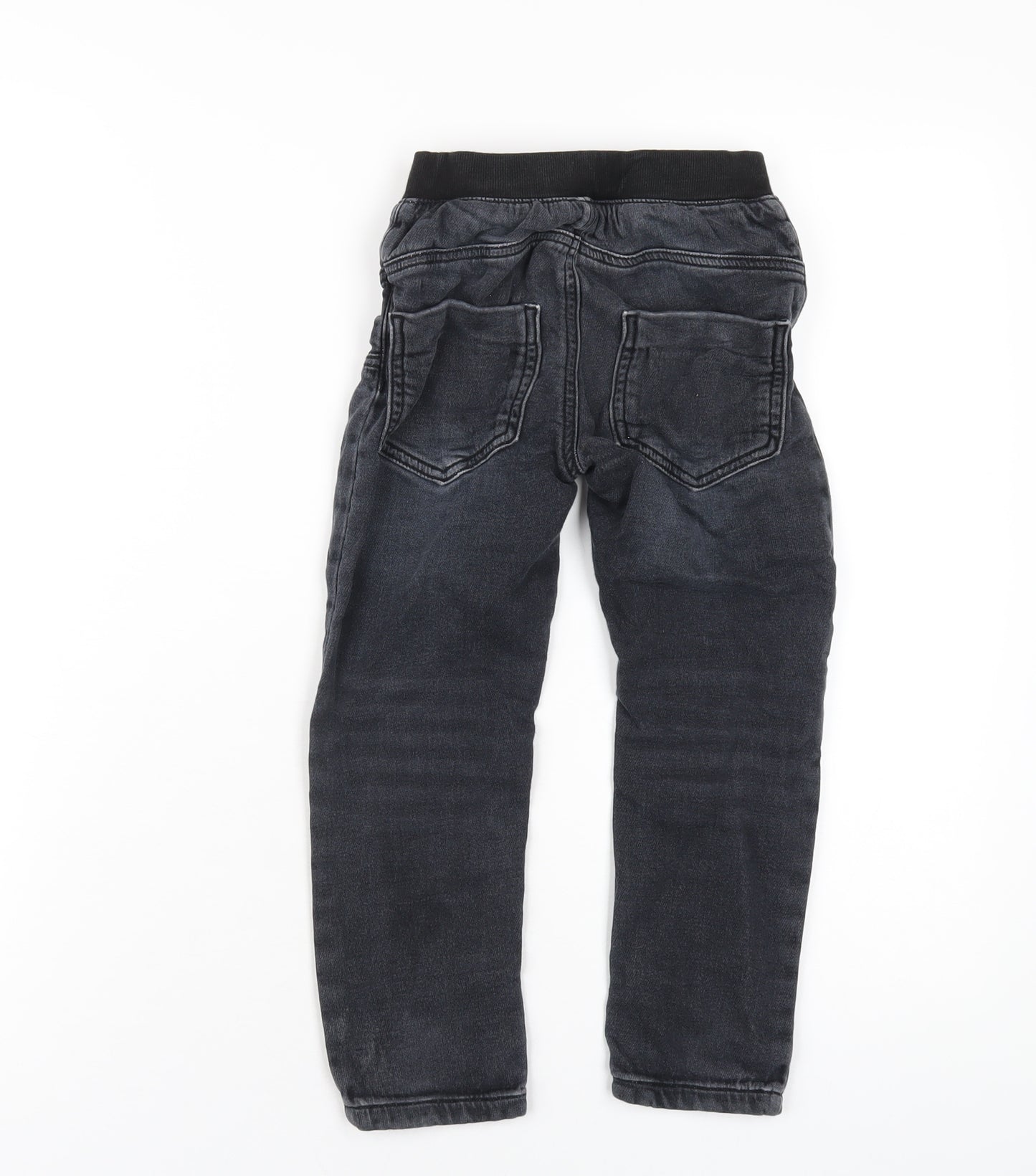 Nutmeg Boys Black Cotton Straight Jeans Size 5-6 Years Regular Snap