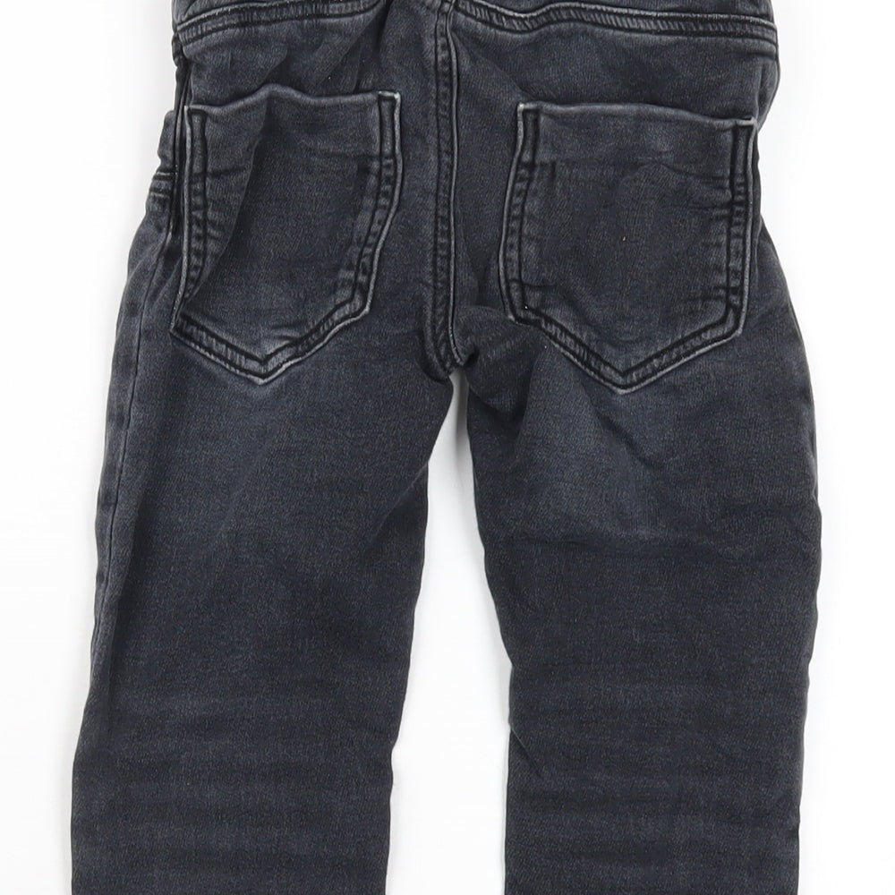 Nutmeg Boys Black Cotton Straight Jeans Size 5-6 Years Regular Snap