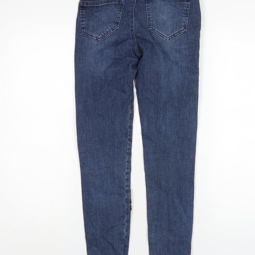 Calzedonia Womens Blue Cotton Skinny Jeans Size S L29 in Regular Zip