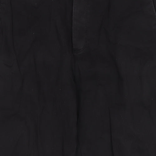 Denim & Co. Mens Black Cotton Chino Trousers Size 32 in L30 in Regular Button