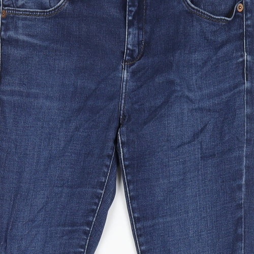 Topshop Womens Blue Cotton Skinny Jeans Size 30 in L30 in Regular Zip