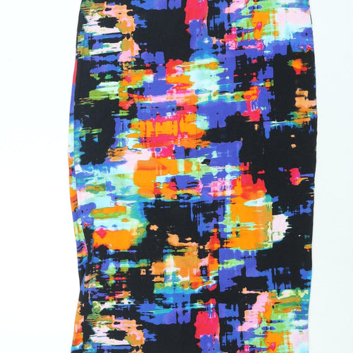 Topshop Womens Multicoloured Geometric Viscose Bandage Skirt Size 14