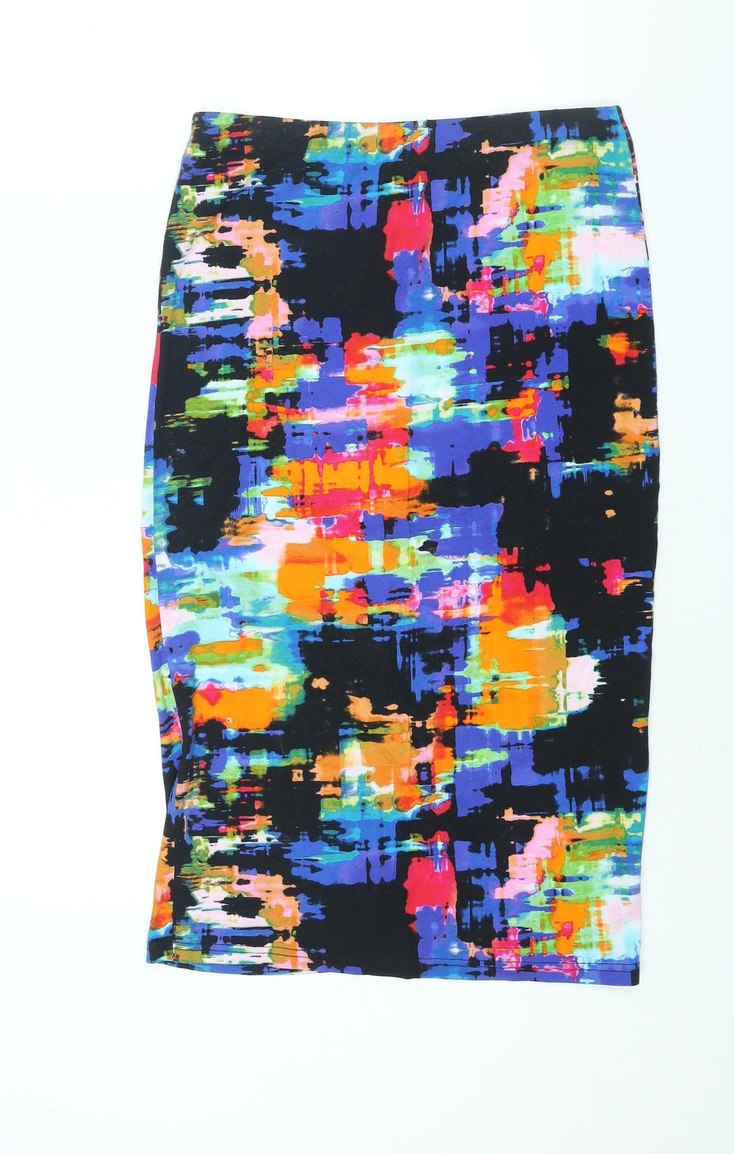 Topshop Womens Multicoloured Geometric Viscose Bandage Skirt Size 14