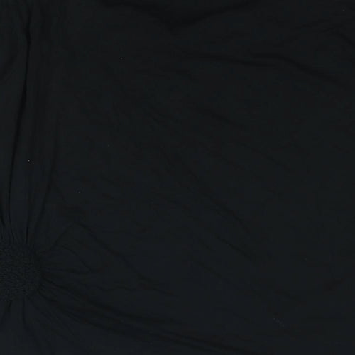 EAST Womens Black Viscose Basic Blouse Size 16 Cowl Neck - Rouched Detail