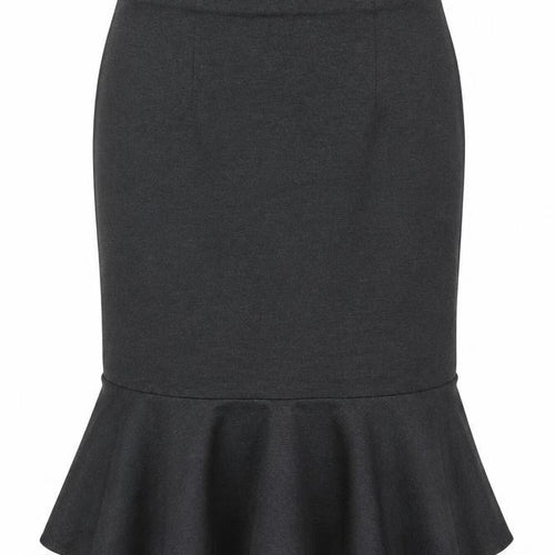 Marks and Spencer Womens Grey Viscose Trumpet Skirt Size 16 Zip