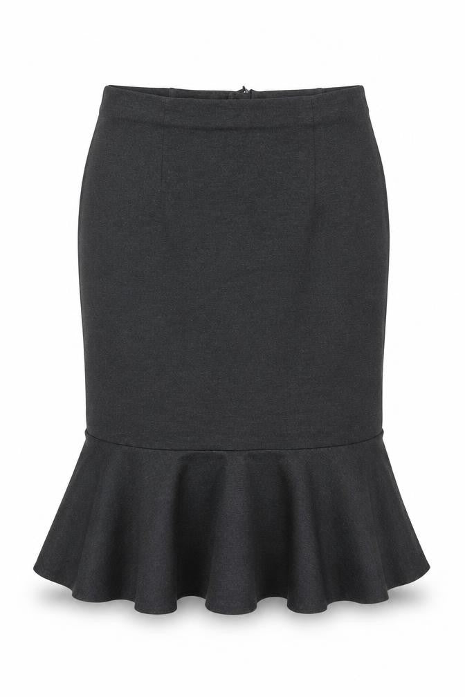 Marks and Spencer Womens Grey Viscose Trumpet Skirt Size 16 Zip