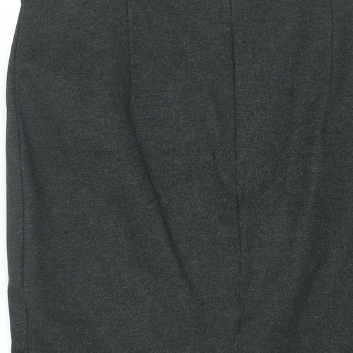 Marks and Spencer Womens Grey Viscose Trumpet Skirt Size 16 Zip