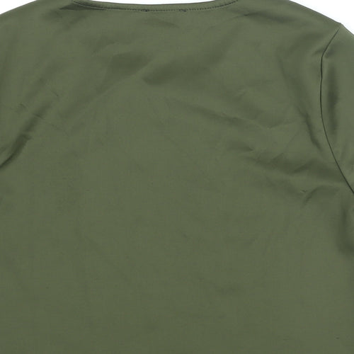 New Look Womens Green Polyester Basic Blouse Size 12 Round Neck