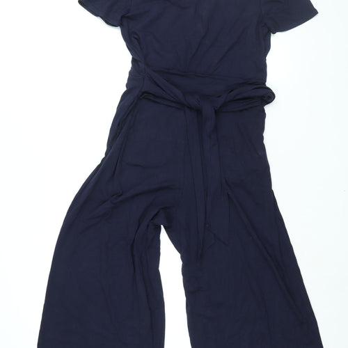 Boden Womens Blue Viscose Jumpsuit One-Piece Size 14 L22 in Pullover - Belted