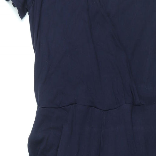 Boden Womens Blue Viscose Jumpsuit One-Piece Size 14 L22 in Pullover - Belted
