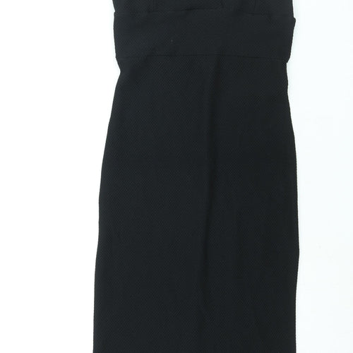 Miss Selfridge Womens Black Polyester Bodycon Size 12 Sweetheart Pullover