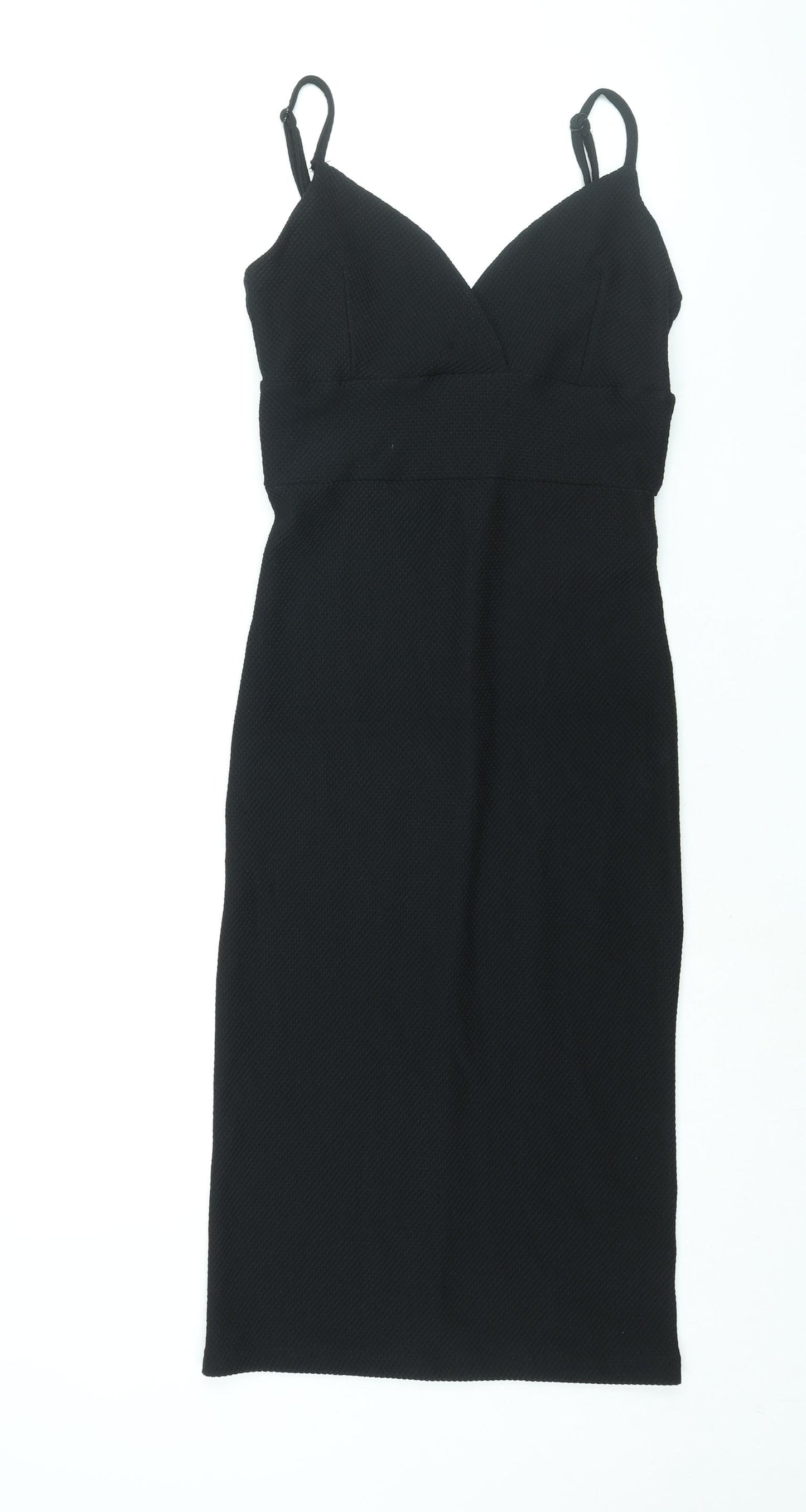 Miss Selfridge Womens Black Polyester Bodycon Size 12 Sweetheart Pullover