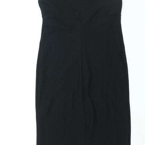 Miss Selfridge Womens Black Polyester Bodycon Size 12 Sweetheart Pullover