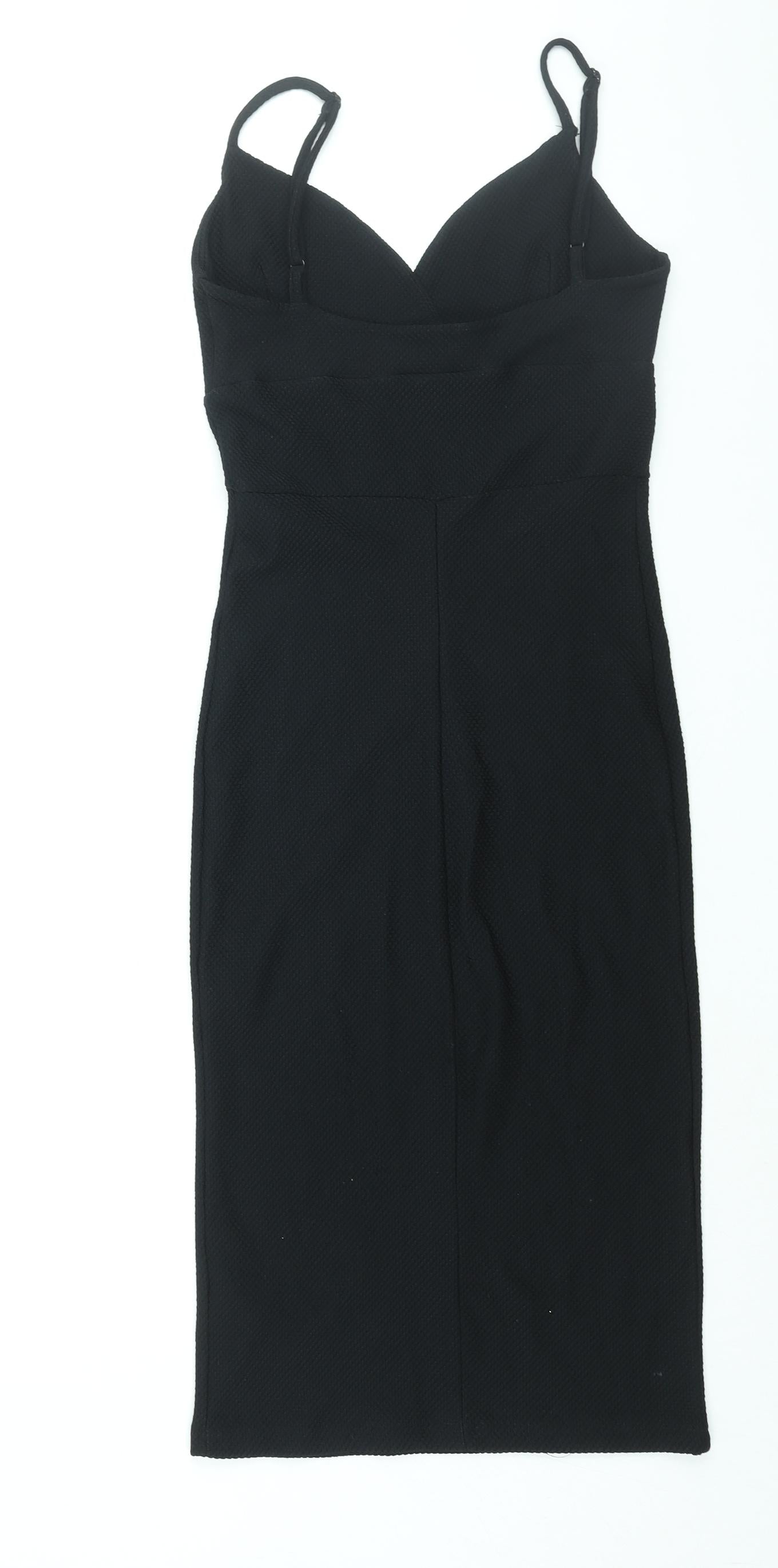 Miss Selfridge Womens Black Polyester Bodycon Size 12 Sweetheart Pullover