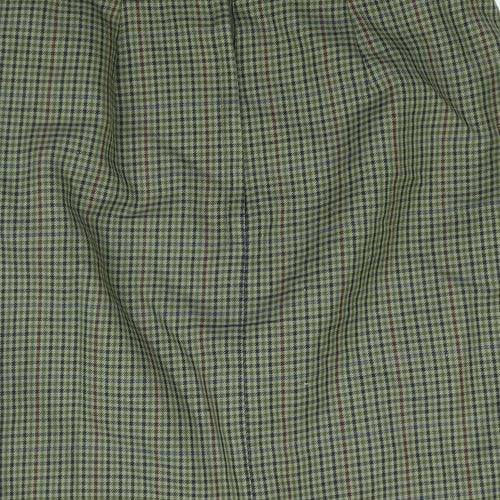 Gina Womens Green Check Polyester Straight & Pencil Skirt Size 14 Zip - Vintage