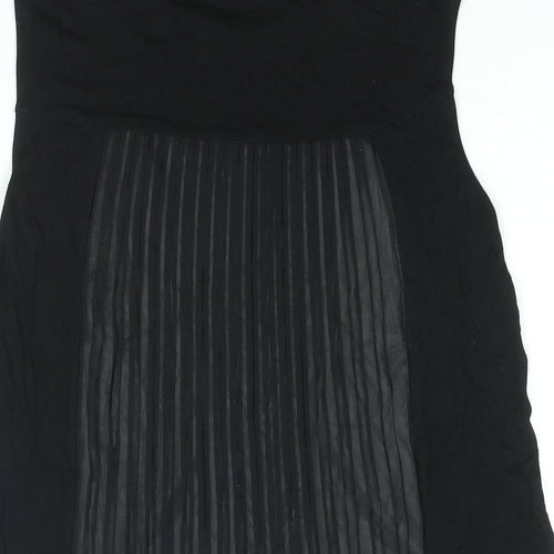 Oasis Womens Multicoloured Viscose Camisole Blouse Size M Round Neck - Pleated Panel Geometric Print