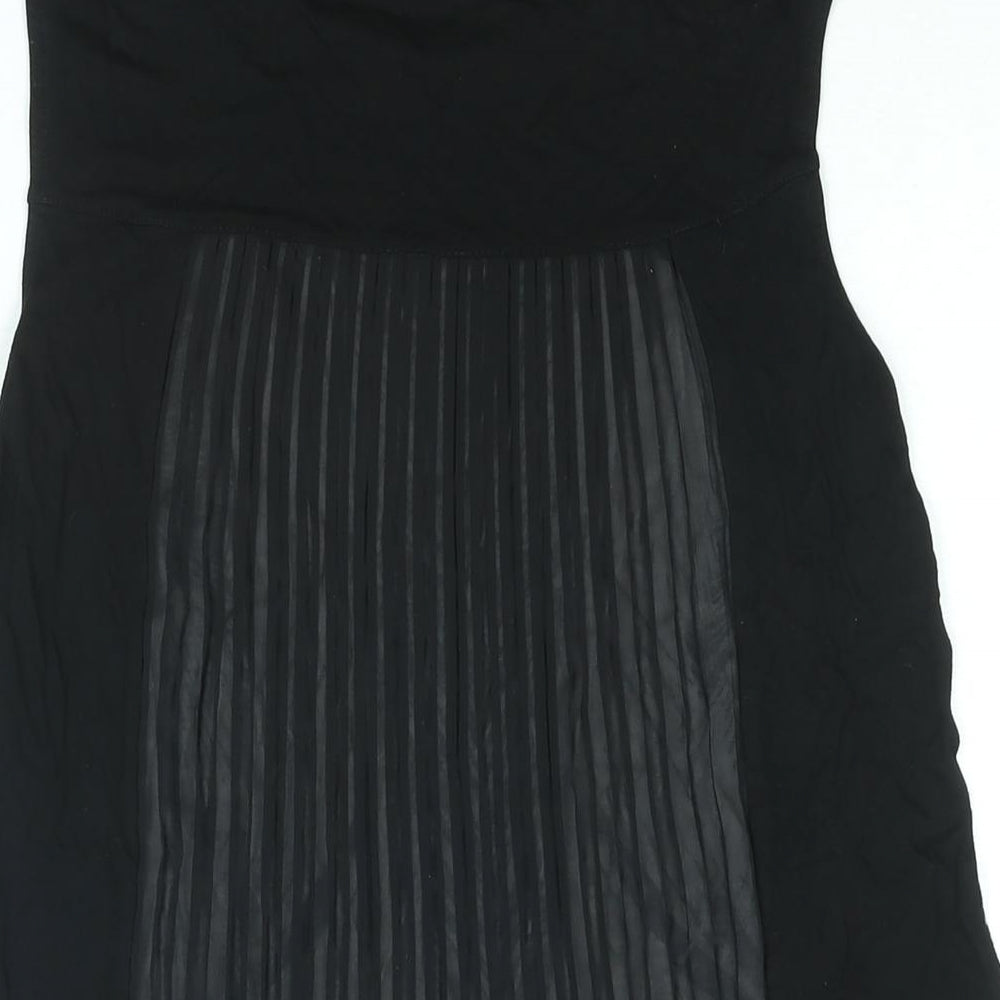 Oasis Womens Multicoloured Viscose Camisole Blouse Size M Round Neck - Pleated Panel Geometric Print