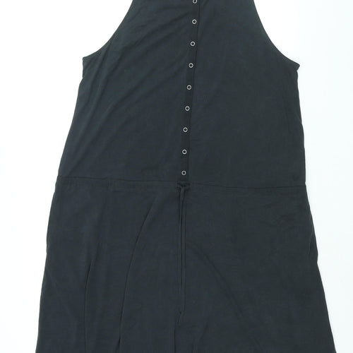 Gap Womens Black Modal Shift Size XL Scoop Neck Snap - Drawstring Waist