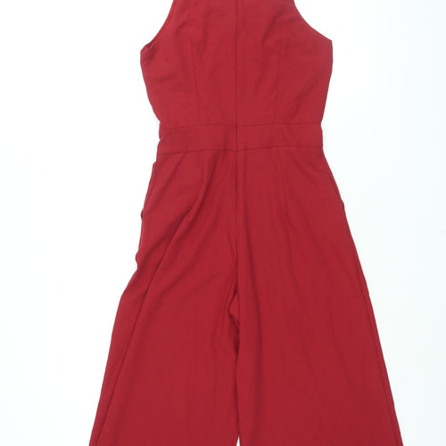 WalG Womens Red Polyester Jumpsuit One-Piece Size XS L19 in Zip