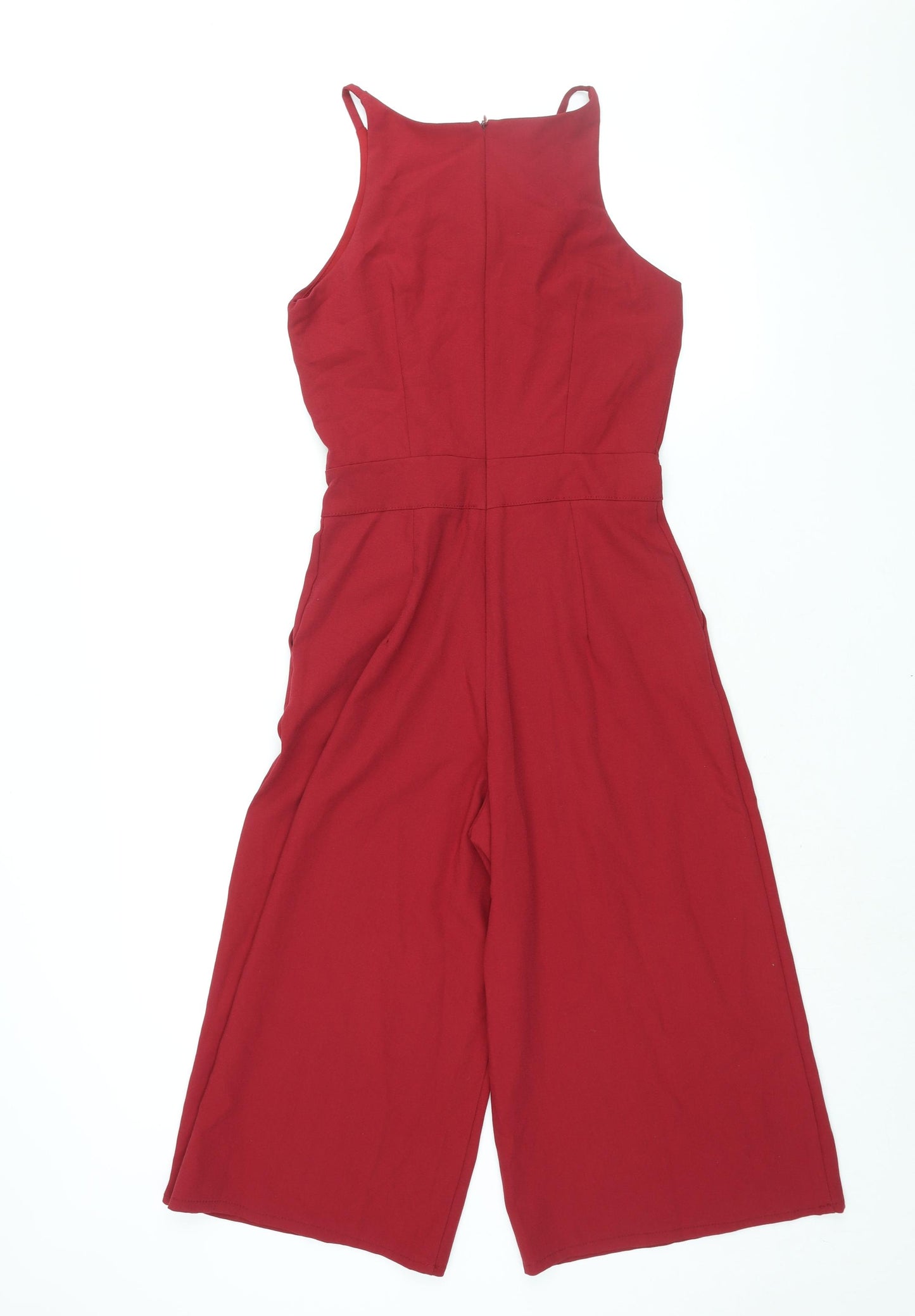 WalG Womens Red Polyester Jumpsuit One-Piece Size XS L19 in Zip