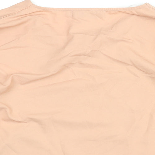 Boohoo Womens Pink Polyester Basic Blouse Size 10 V-Neck - Frill Bell Sleeve