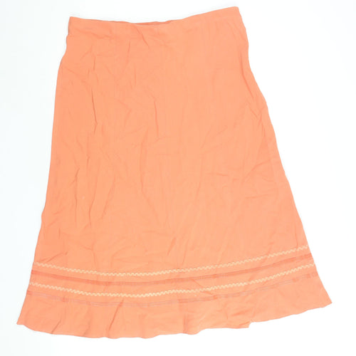 Marks and Spencer Womens Orange Lyocell A-Line Skirt Size 16