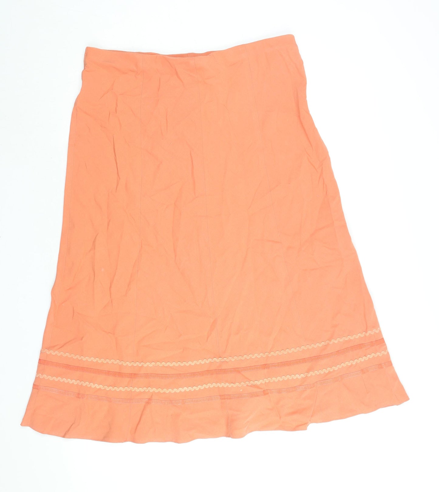 Marks and Spencer Womens Orange Lyocell A-Line Skirt Size 16