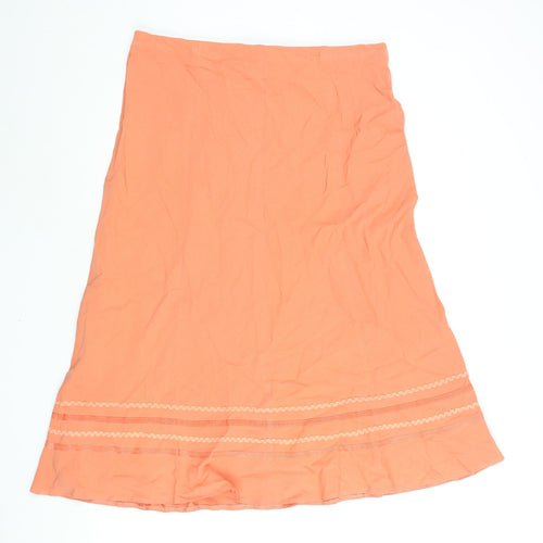 Marks and Spencer Womens Orange Lyocell A-Line Skirt Size 16