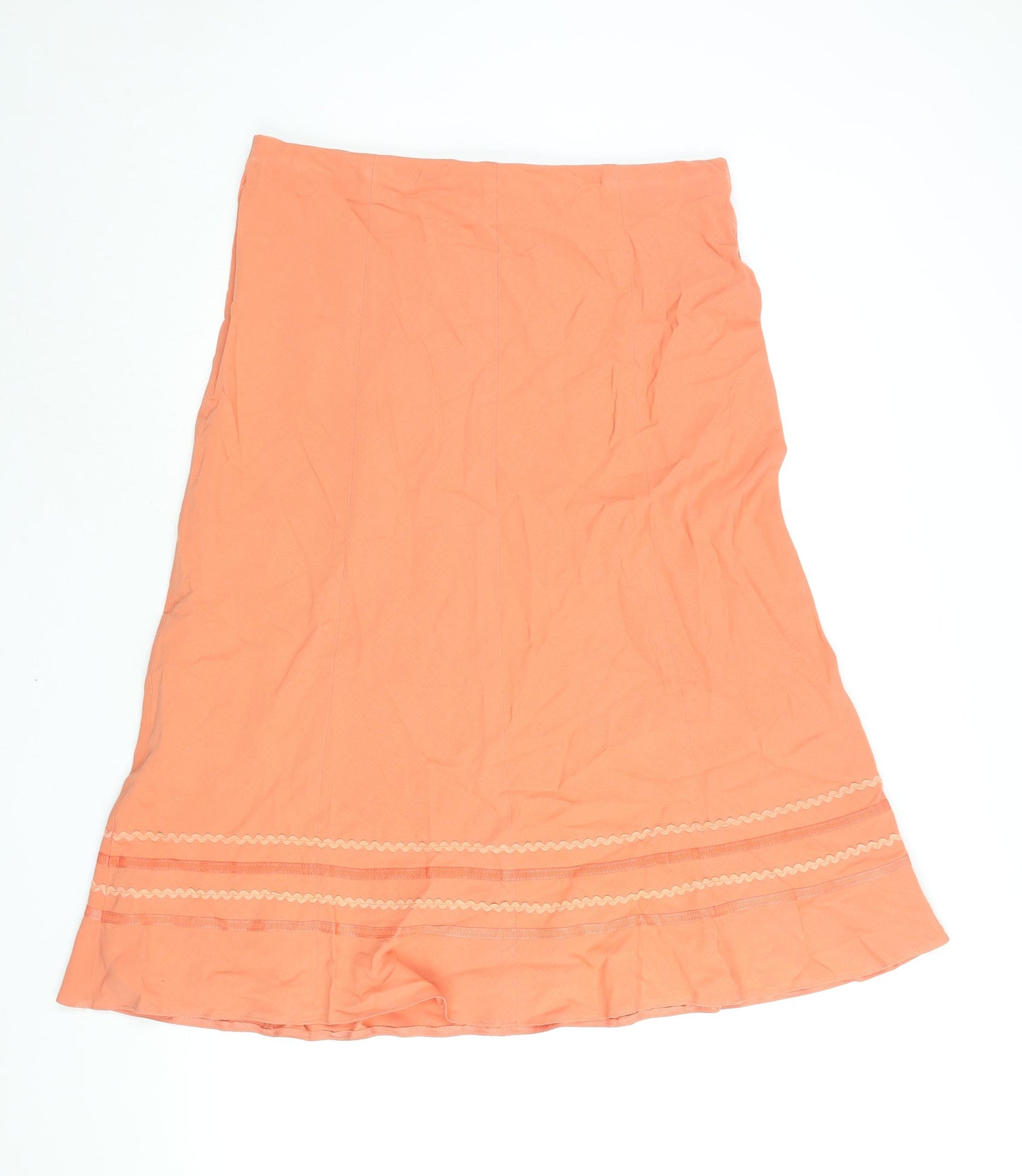 Marks and Spencer Womens Orange Lyocell A-Line Skirt Size 16