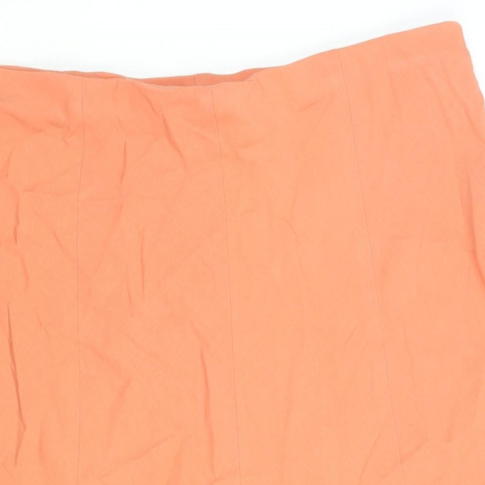 Marks and Spencer Womens Orange Lyocell A-Line Skirt Size 16