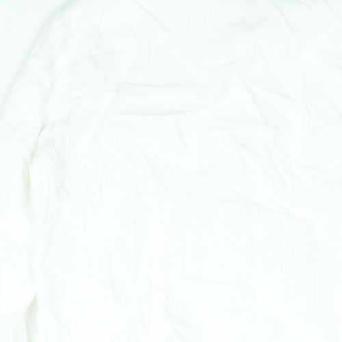 Style&co. Womens White Cotton Basic Blouse Size 8 Collared - Lace Trim