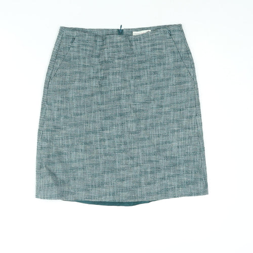 Jackpot Womens Green Cotton A-Line Skirt Size 6 Zip