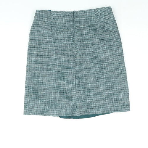 Jackpot Womens Green Cotton A-Line Skirt Size 6 Zip