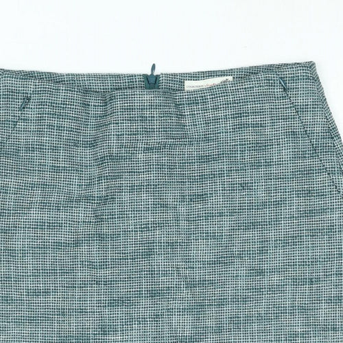 Jackpot Womens Green Cotton A-Line Skirt Size 6 Zip