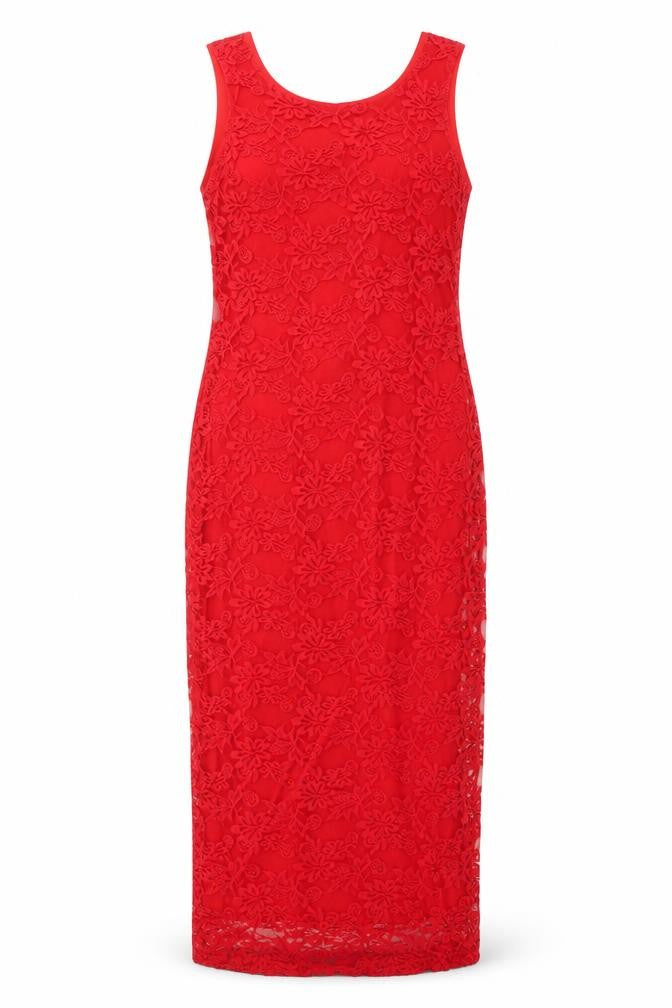 Front view of ASOS women’s red nylon bodycon, size UK 12, round neck pullover - cowl back