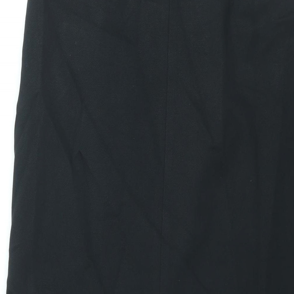 Marks and Spencer Womens Black Viscose Straight & Pencil Skirt Size 10 Zip - Vented