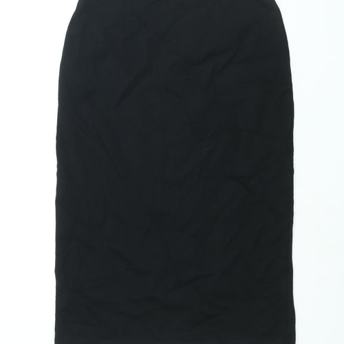 St Michael Womens Black Viscose Straight & Pencil Skirt Size 14