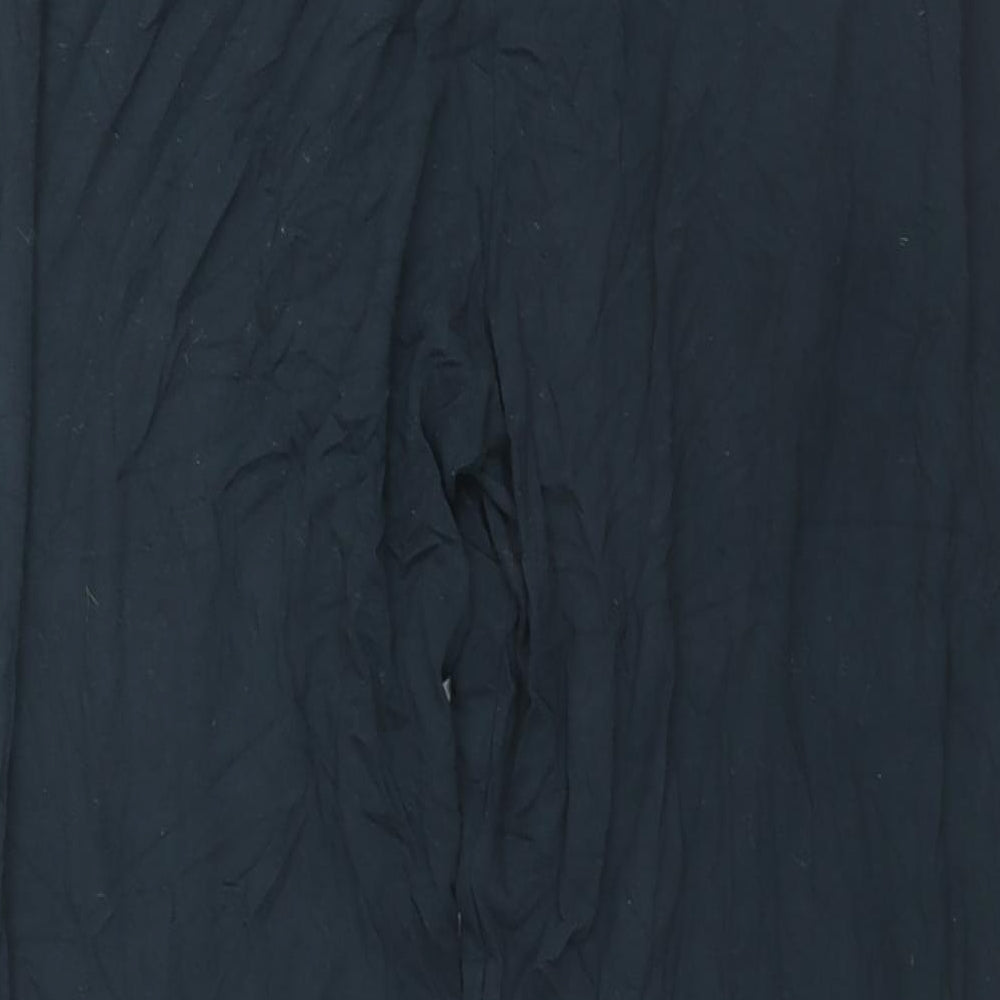 NEXT Womens Black Viscose Harem Trousers Size 16 L28 in Regular Drawstring