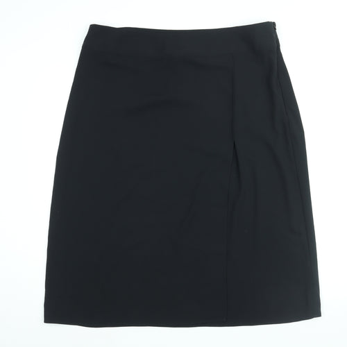 Marks and Spencer Womens Black Polyester A-Line Skirt Size 20 Zip