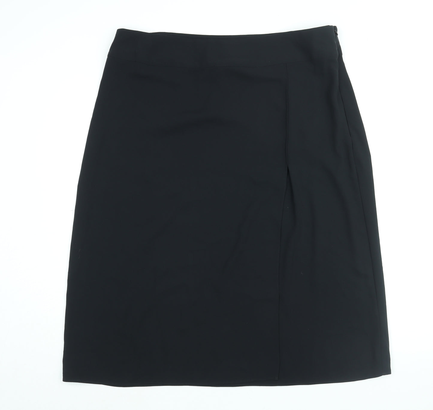 Marks and Spencer Womens Black Polyester A-Line Skirt Size 20 Zip