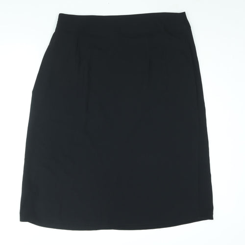 Marks and Spencer Womens Black Polyester A-Line Skirt Size 20 Zip